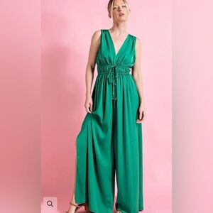 Eesome Vibrant Green Sleeveless Jumpsuit